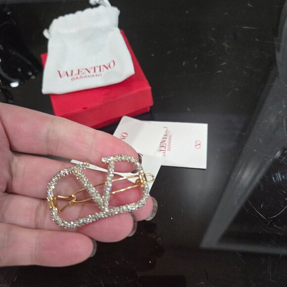 GARAVANI VALENTINO LOGO SPARKLING HAIR BARRETTE ITALY